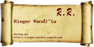 Rieger Renáta névjegykártya